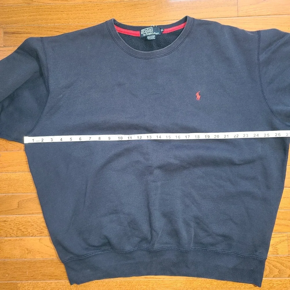 Vtg Mens 90s Polo Ralph Lauren Navy Blue Essential Crewneck Sweatshirt Large XL